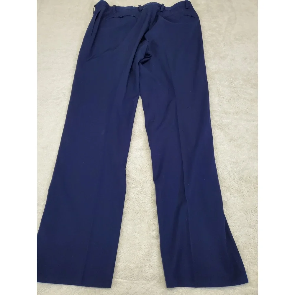 Calvin Klein Blue Office Suit Jacket Blazer 42L Pant 37x32 Classic Work Formal